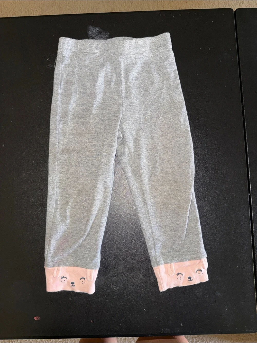 Carter's Gray Leggings with Pink Animal Cuffs